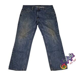 Lanesboro Mens Blue Straight Leg Denim Jeans Golf Work Jeans 38x30